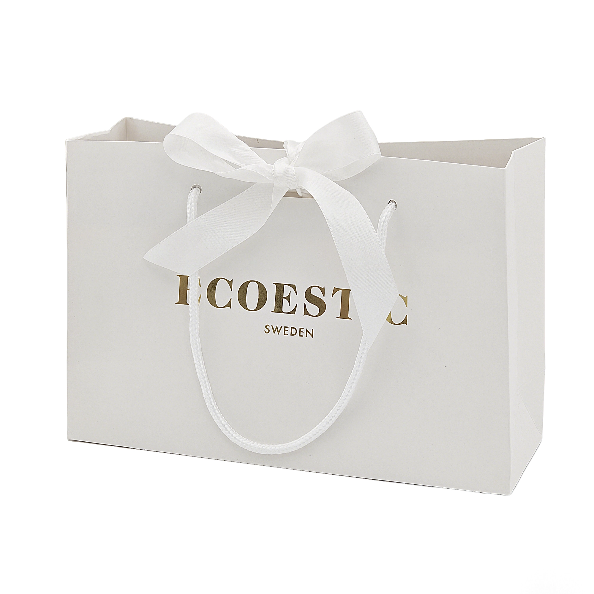 Printed paper bag with rope handles for retail branding
